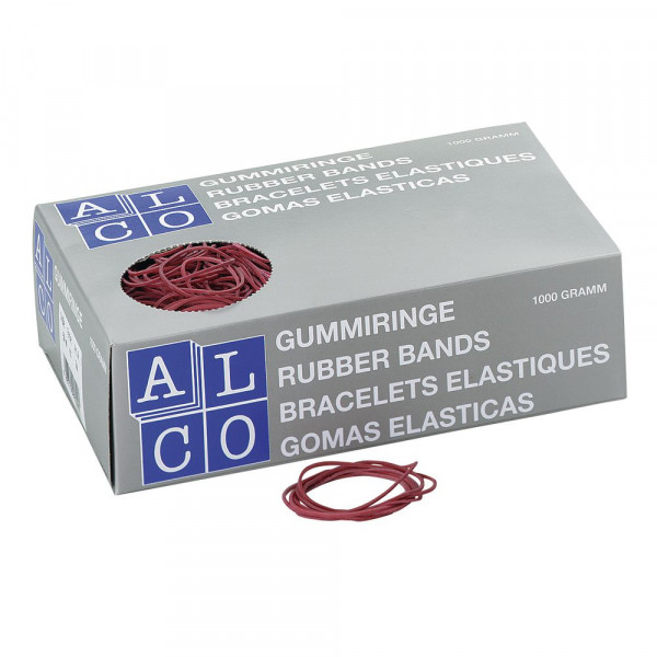 ALCO Gummiring, Schachtel extra groß, Kautschuk, Ø: 65 mm, rot