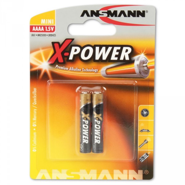 ANSMANN Alkaline Batterie "X-POWER" AAAA, LR8, 1,5V
